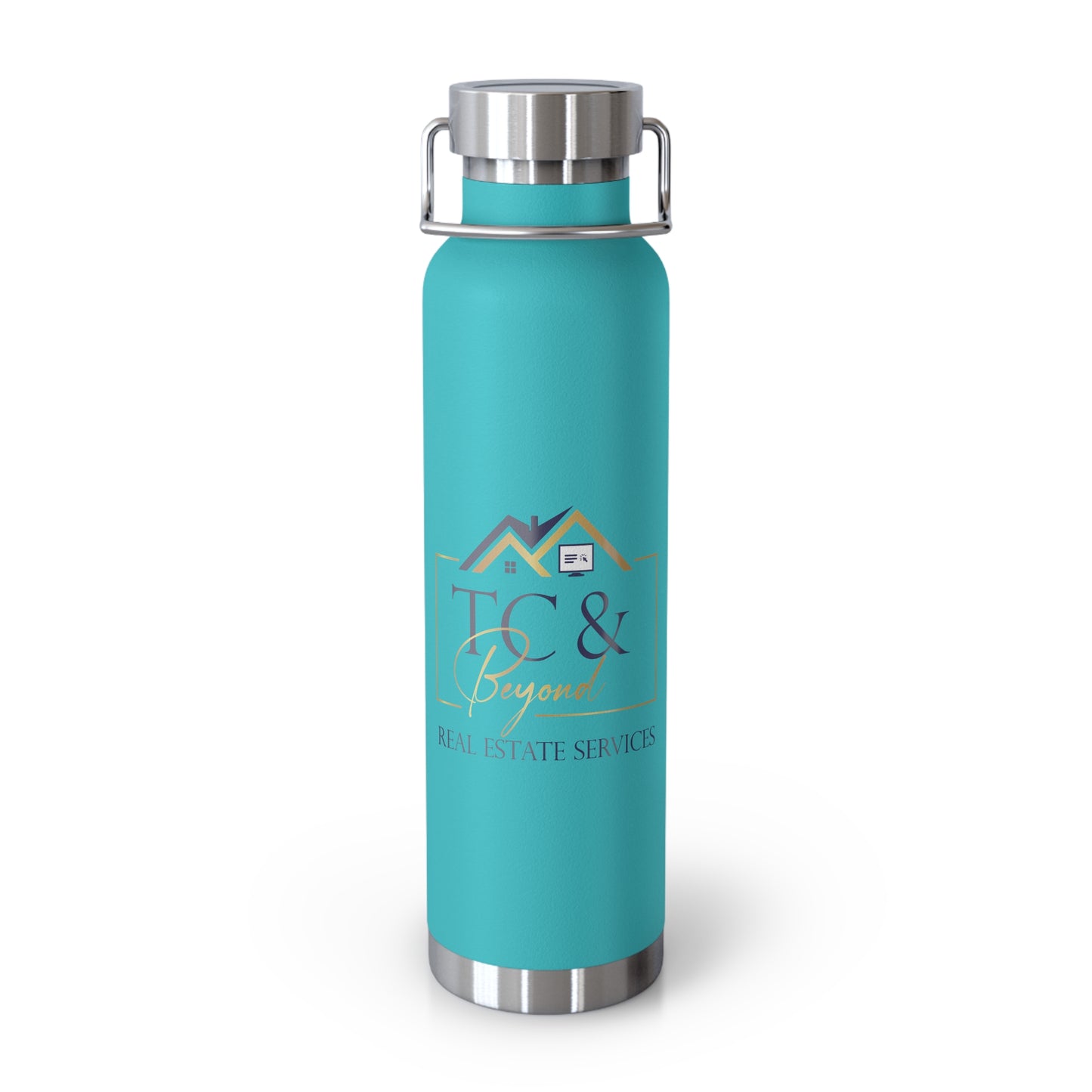 TC & Beyond - 22oz Insulated Water Bottle — Copper Vacuum Stainless Steel Travel Flask with Real Estate Logo
