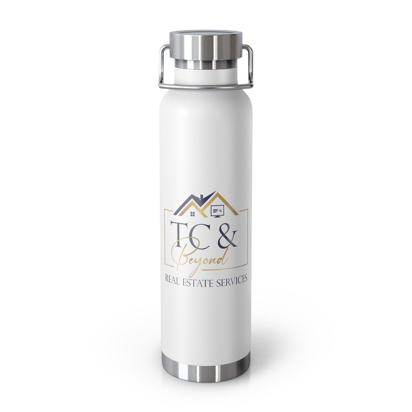 TC & Beyond - 22oz Insulated Water Bottle — Copper Vacuum Stainless Steel Travel Flask with Real Estate Logo